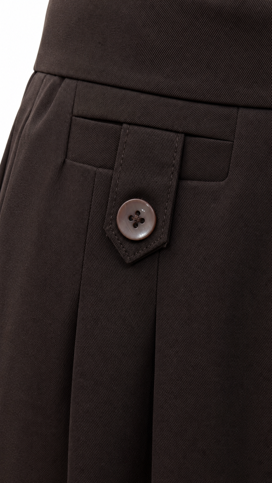 Milano Elite Premium Korean Fabric High-Rise Pleated Wide Leg Trousers – Brown