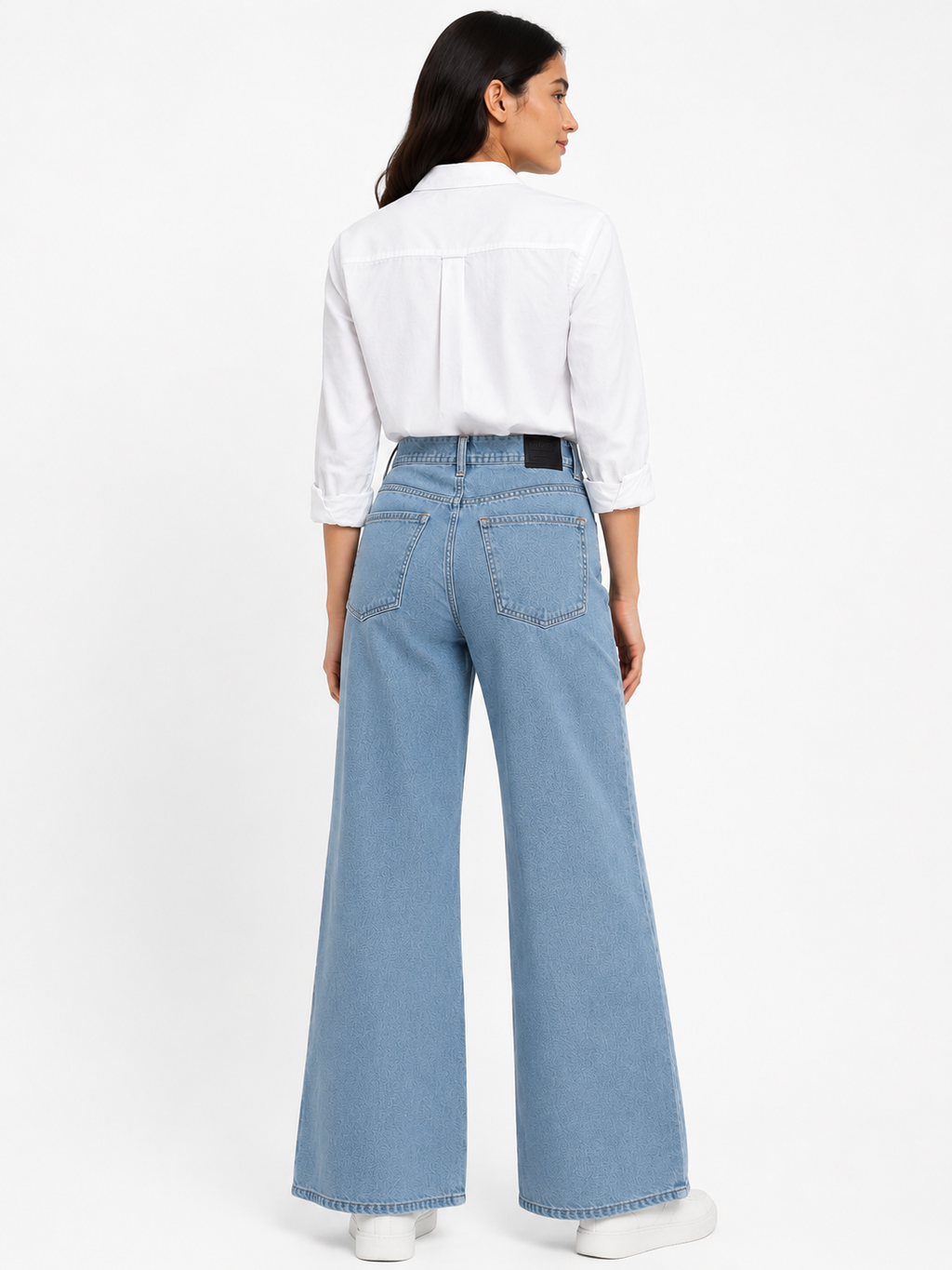 Milano Elite 905 Washed Light Blue High-Rise Wide Leg Jeans