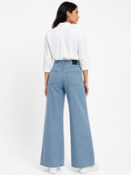 Milano Elite 905 Washed Light Blue High-Rise Wide Leg Jeans