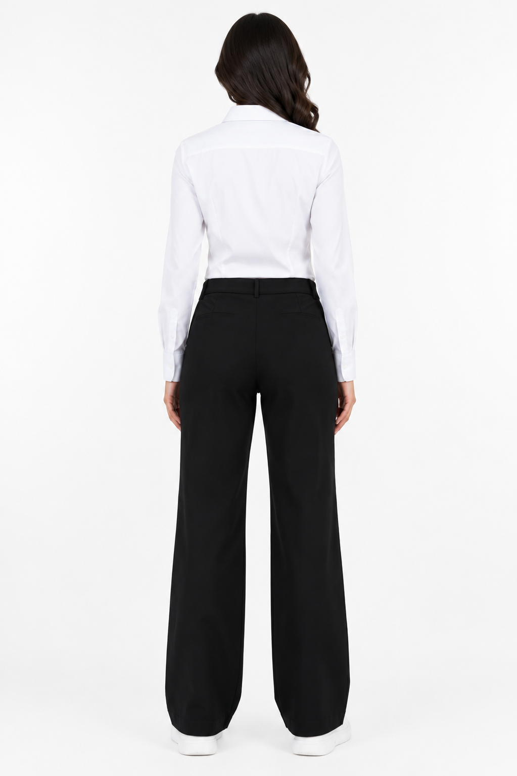 Milano Elite Women's High-Rise Stretch Wide Leg Formal Trousers – Black